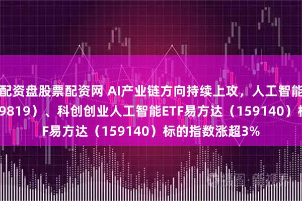 配资盘股票配资网 AI产业链方向持续上攻，人工智能ETF易方达（159819）、科创创业人工智能ETF易方达（159140）标的指数涨超3%